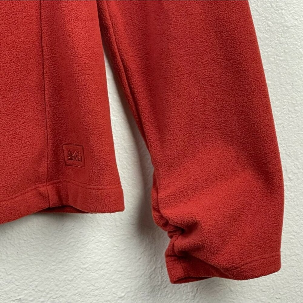 REI Sweater Women's Size S Fleece Pullover Half Zip Turtleneck Ruched Sleeve Red - Picture 7 of 8